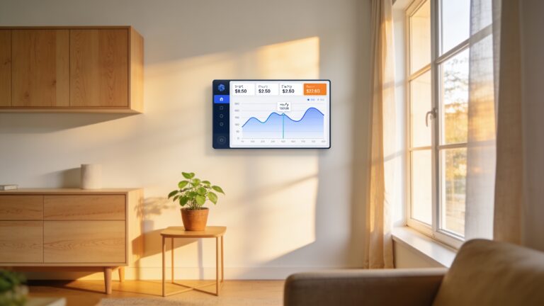 Smart energy dashboard met dynamische uurprijzen in een Nederlands huis