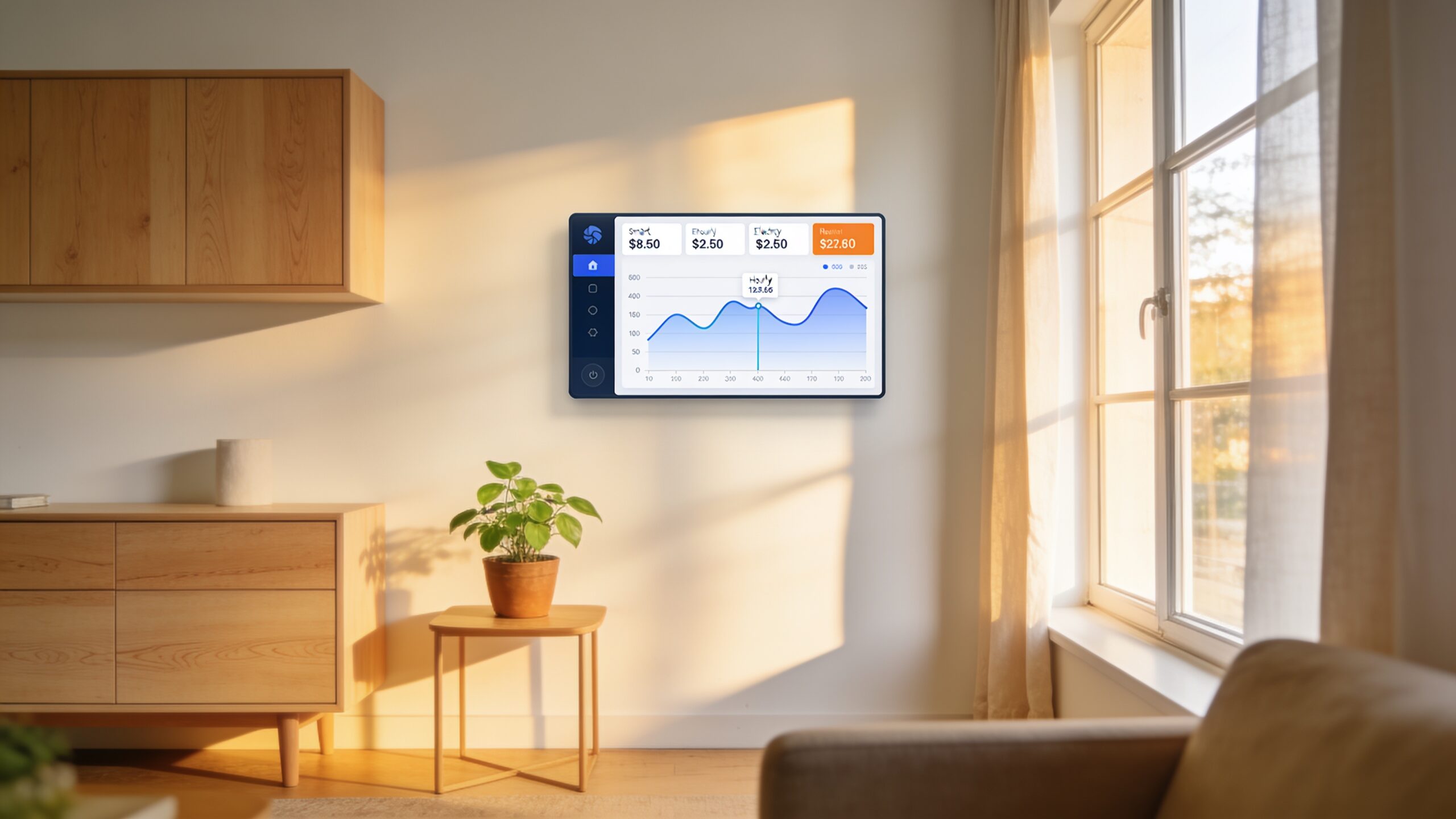 Smart energy dashboard met dynamische uurprijzen in een Nederlands huis